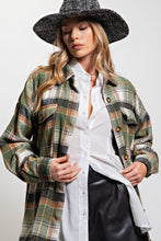 Load image into Gallery viewer, Plaid Long Sleeve Button-Down Jacket/Coat