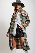 Load image into Gallery viewer, Plaid Long Sleeve Button-Down Jacket/Coat