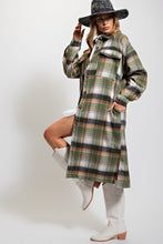 Load image into Gallery viewer, Plaid Long Sleeve Button-Down Jacket/Coat