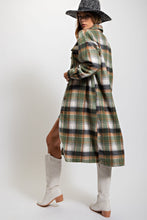 Load image into Gallery viewer, Curvy Size-Plaid Button-Down Shacket
