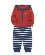 Load image into Gallery viewer, Little Me Fox Stripe Bodysuit Pant