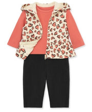 Load image into Gallery viewer, Little Me Leo Hearts 3pc Vest Set