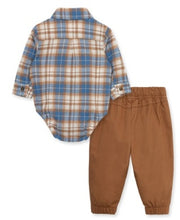 Load image into Gallery viewer, LIttle Me Blue Plaid Pant Set
