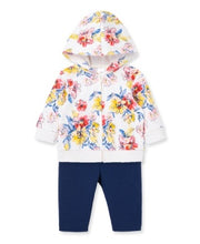 Load image into Gallery viewer, Little Me Floral 3pc Hoodie Set