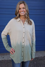 Load image into Gallery viewer, Button Up Blouse In Sage &amp; Khaki
