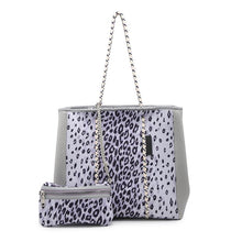 Load image into Gallery viewer, Cheetah Neoprene Tote With Inside Removeable Pouch in 2 Colors

