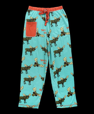 Don’t Moose with Me Men’s 100% Cotton Pajama Pants with Cell Pocket