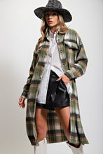 Load image into Gallery viewer, Plaid Long Sleeve Button-Down Jacket/Coat
