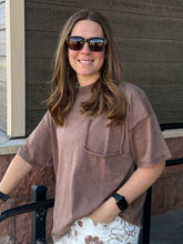 Load image into Gallery viewer, Brown Mineral Washed Tee
