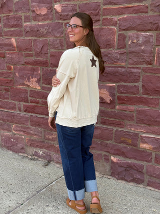 The Stella Studded Star Applique Pullover