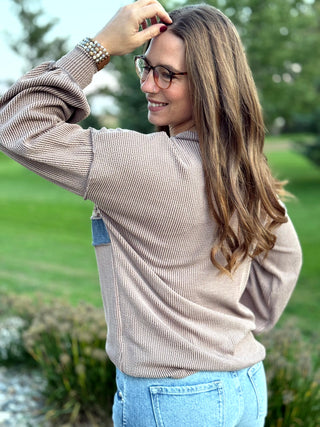 Elevate your everyday style with this cozy waffle-textured top featuring charming floral stripes and chic denim-blue accents. Its relaxed drop-shoulder fit and feminine details offer effortless comfort for seamless seasonal layering.