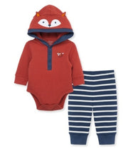 Load image into Gallery viewer, Little Me Fox Stripe Bodysuit Pant

