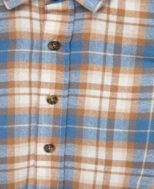 LIttle Me Blue Plaid Pant Set