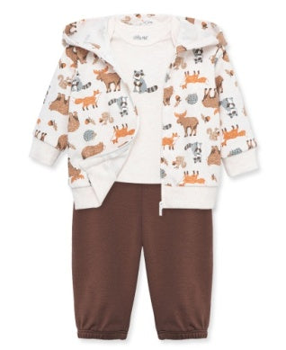 LIttle Me Woodland 3pc Hoodie Set