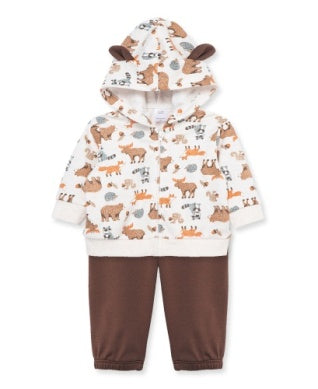 LIttle Me Woodland 3pc Hoodie Set