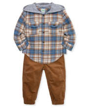 Load image into Gallery viewer, Little Me Blue Plaid Woven Pant Set
