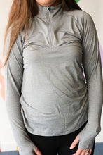 Load image into Gallery viewer, 3/4 Zip Up Athletic  Top In Heather Gray
