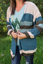 Load image into Gallery viewer, Cardigan In Taupe &amp; Teal
