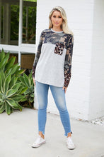 Load image into Gallery viewer, Curvy Camouflage/Animal Color Block Knit Top
