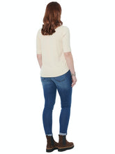 Load image into Gallery viewer, Elbow Sleeve Notch Neck  Shirttail Hem Top
